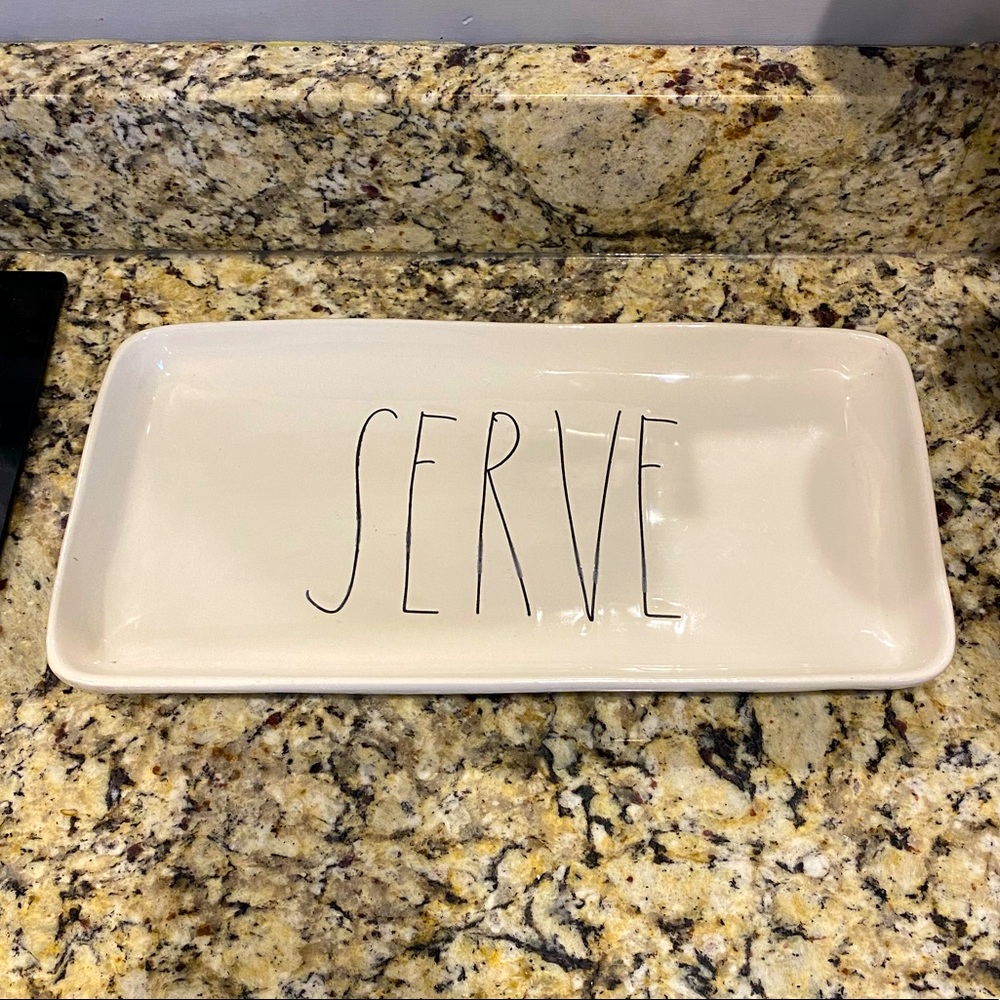 Rae Dunn- first edition “serve” platter 14”x7”